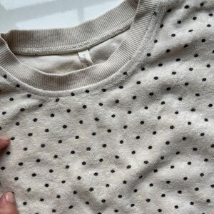 Quincy Mae  White and Black Polka dot 4-5t velour set